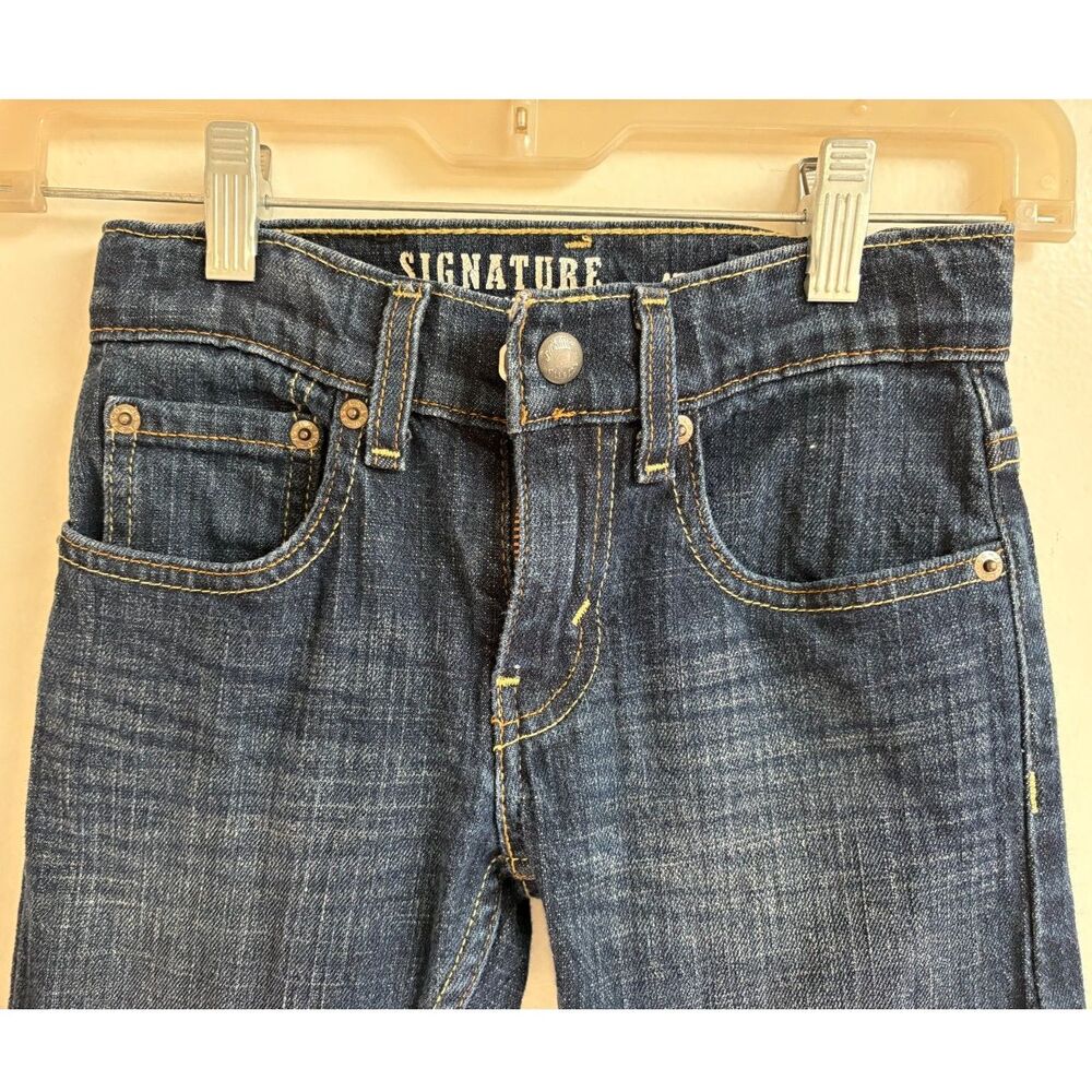Signature Levi Strauss Boys Athletic Fit Adjustable Waist Jeans - Size 7 Regular - Picture 10 of 10